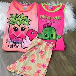 “Summer Selfie” Bright Graphic Pajama Set